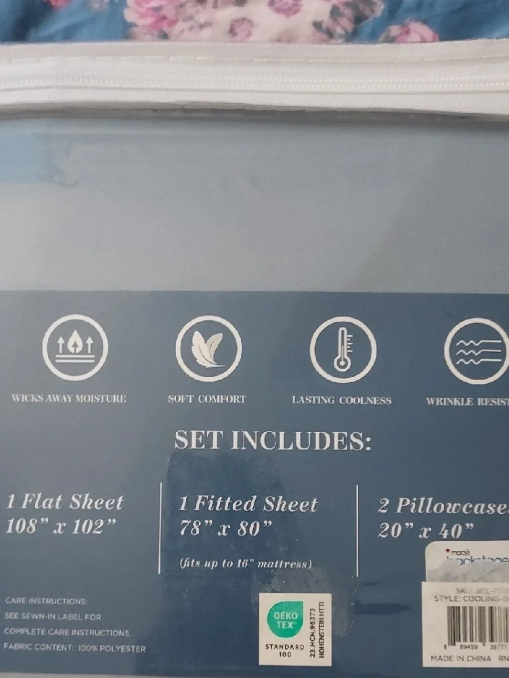 New Cooling Sheets King Sheet Set - Blue-Gray